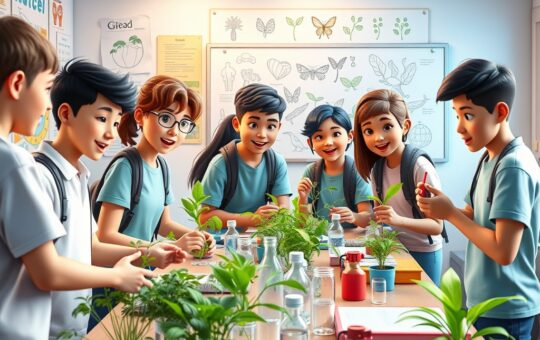 Estudiantes en clase de Ciencias de la Naturaleza